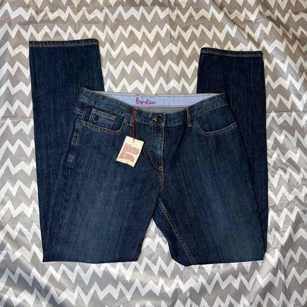 Boden Dark Wash Boot Cut Jeans, 14R